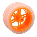 2Pcs 65*27mm Orange+Transparent Color Rubber Wheels for TT Motor  Smart Chassis Car