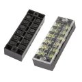 Excellway TB-2506 600V 25A 6 Position Terminal Block Barrier Strip Dual Row Screw Block Covered W/