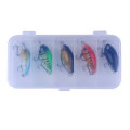 ZANLURE 5 Pcs 4.5cm Fishing Lures Floating Bait Crank-bait Fishing Tackle with Storage Box