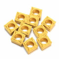 Drillpro 10pcs CCMT060204-HM YBC251 Carbide Insert Carbide Cutter for Turning Tool