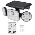 78 LED Wall Lamp Solar Light Motion Sensor IP65 3-Heads Rotatable Street Lamp