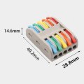 PCT-2-5 Color 5Pin Wire Connector Terminal Block Conductor Push-In Universal Compact Cable Splitter
