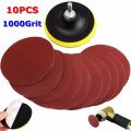 10pcs 4 Inch 1000 Grit Sandpaper with Backer Pad and Drill Adapter