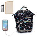 Multifunctional Mommy Bag Baby Diaper Nappy Backpack Travel USB Reachare... (COLOR: BLACK | TYPE: B)