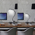 NEWACALOX Flexible 5X USB 3 Colors Lamp Magnifier Clip-on Table Top Desk LED Reading Large Lens Illu