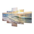 5 Panels Unframed Modern Canvas Seascape Sunrise Art Hanging Picture Room Wall Art Pictures Home Wal