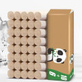 16 Rolls/Pack Coreless Paper Thickened Bamboo Pulp Natural Toilet Towel for Daily Household Bathroom