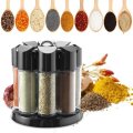 8 Jars Rotating Spice Rack Carousel Kitchen Storage Container Holder Revolving Herbs