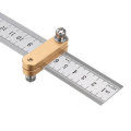 Steel Ruler Straightedge Locator Steel Ruler Limit Adjustment Positioning Block Woodworking Scribing