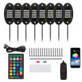 8Pcs RGB LED Rock Lights Kit Underbody Neon Light Pods bluetooth App Control