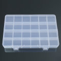 24 Grids Clear Plastic Adjustable Jewelry Storage Container DIY Crafts Organizer Dividers Box