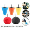 5pcs Burnishing Foam Sponge Polishing Cone Ball Buffing Pad Car Wheel Hub Cleaner Polishing Sponge S