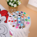 12 Colors Double-headed Marker Pen Set Student Marker Fine Stick Watercolor Pen Brush Stationery for