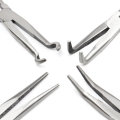 4Pcs 11 inch Extra Long Nose Pliers Straight Bent Mechanic Equipment Hand Tool Set