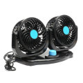 Dual Head 12V Car Fan Portable Vehicle Truck 360 Degree Rotatable Auto Cooling Cooler
