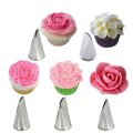 5 Pcs Set Rose Petal Icing Piping Nozzles Metal Cream Tips Cake Decorating Tools Cup Cake Pastry Too