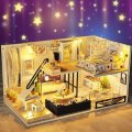 Time Shadow Modern Doll House Miniature DIY Kit Dollhouse With Furniture LED Light Box Gift