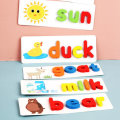 Wooden Alphabet Puzzles Toys Word Spelling Game Educational Toy Letters Card Board Matching Puzzle G