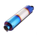 38-48mm Motorcycle Stainless Steel Exhaust Muffler Pipe Grilled Blue