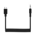 PULUZ PU513 3.5mm TRRS Male to Type-C USB-C Live Microphone Audio Adapter Spring Coiled Cable for DJ