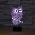 Owl USB Battery 3D LED Lights Colorful Touch Control Night Light Home Decor Gift