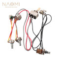 NAOMI Guitar Wiring Harness Prewired 2 Volumes 2 Tones/2V2T 500K Pot +Jack +Lift Switch+3-Way Toggle