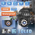 Guudgo 1080P 10 LED Outdoor PTZ IP Camera Two Way Audio Wifi Camera Auto Waterproof Night Vision CCT