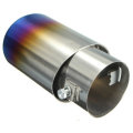 2.5" Grilled Blue Chrome Stainless Steel Exhaust Muffler Tip Pipe Universal
