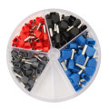 200Pcs Copper Insulated Terminal Grey 0.75mm Red 1.0mm Black 1.5mm Blue 2.5mm