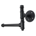 220mm Industrial Iron Pipe Tissue Holder Rustic Wall Mount Black Toilet Paper Roll Holder