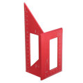 2PCS Red Aluminum Alloy Woodworking Scriber T Ruler Square Multifunctional 45/90 Degree Angle Ruler