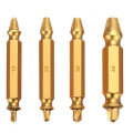 Drillpro 4Pcs Double Side Damaged Screw Bolt Extractor Drill Bits Gold Oxide Edition Stripped Screw
