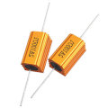 6pcs RX24 5W 100R 100RJ Metal Aluminum Case High Power Resistor Golden Metal Shell Case Heatsink Res