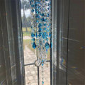 Blue White Crystal Wind Chimes Extended Version Free Cleaning Fuss-free Assembly Wind Chimes for Gar
