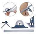 1 Set Angle Ruler Universal Bevel 180 Degree Angle Combination Square Protractor Ruler Set Stainless