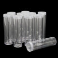 10Pcs/Set 25mm Round Clear Plastic Coin Tube Coin Holder Container for Quarter Dollar Storage Tube S