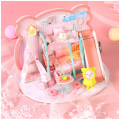 Iie Create P-003 Pig Girl DIY Assembled Doll House With Dust Cover With Furniture Indoor Toys