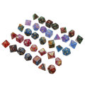 35Pcs Acrylic Polyhedral Dice 7 Colors Various Shape Dice With Bags for DND RPG MTG Role Playing Boa