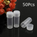 50PCS 5ml Plastic Sample Small Bottle Vial Storage Container Test Tube for Lab