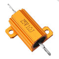 3pcs RX24 25W 1R 1RJ Metal Aluminum Case High Power Resistor Golden Metal Shell Case Heatsink Resist