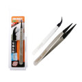 JAKEMY JM-T10-11 Stainless Steel Electronic Anti-static Tweezers Pointed and Curved Replaceable Twee