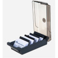 JIELISI 867 4 Divider Board Business Card Box Large Capacity File Index Card Storage Box Office Stor