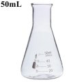 50ml Graduated Narrow Mouth Glass Erlenmeyer Flask Conical Flask 29/40 Ground Joints
