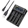 YONII D4 LCD 18650 Battery Charger 4 Slot for 18650 21700 26650 Lithium AA AAA Nimh Battery