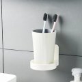 Bathroom Kitchen Cup Holder Sturdy Wall-Mounted No Drilling Electric Toothbrush Holder Self-adhesive