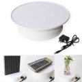 Round White Velvet Top Electric Motorized 360 Rotating Turntable Jewelry Ornament Display Stand