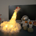 3D Space Rocket LED Night Light Wall Kids Baby Bedroom Table Desk