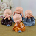 4PCS Auto Ornaments Micro Landscape Figurine Dolls Resin Small Statue Monk Statues Resin Car Desk Sh