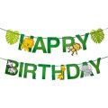 29pcs/set Jungle Animal Decorations Happy Birthday Banner Animal Balloons and Animal Cake Toppers fo