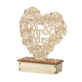 Wooden Mr & Mrs Heart Shape Romantic LED Light Ornament Wedding Decorative Light Supplies Atmospher